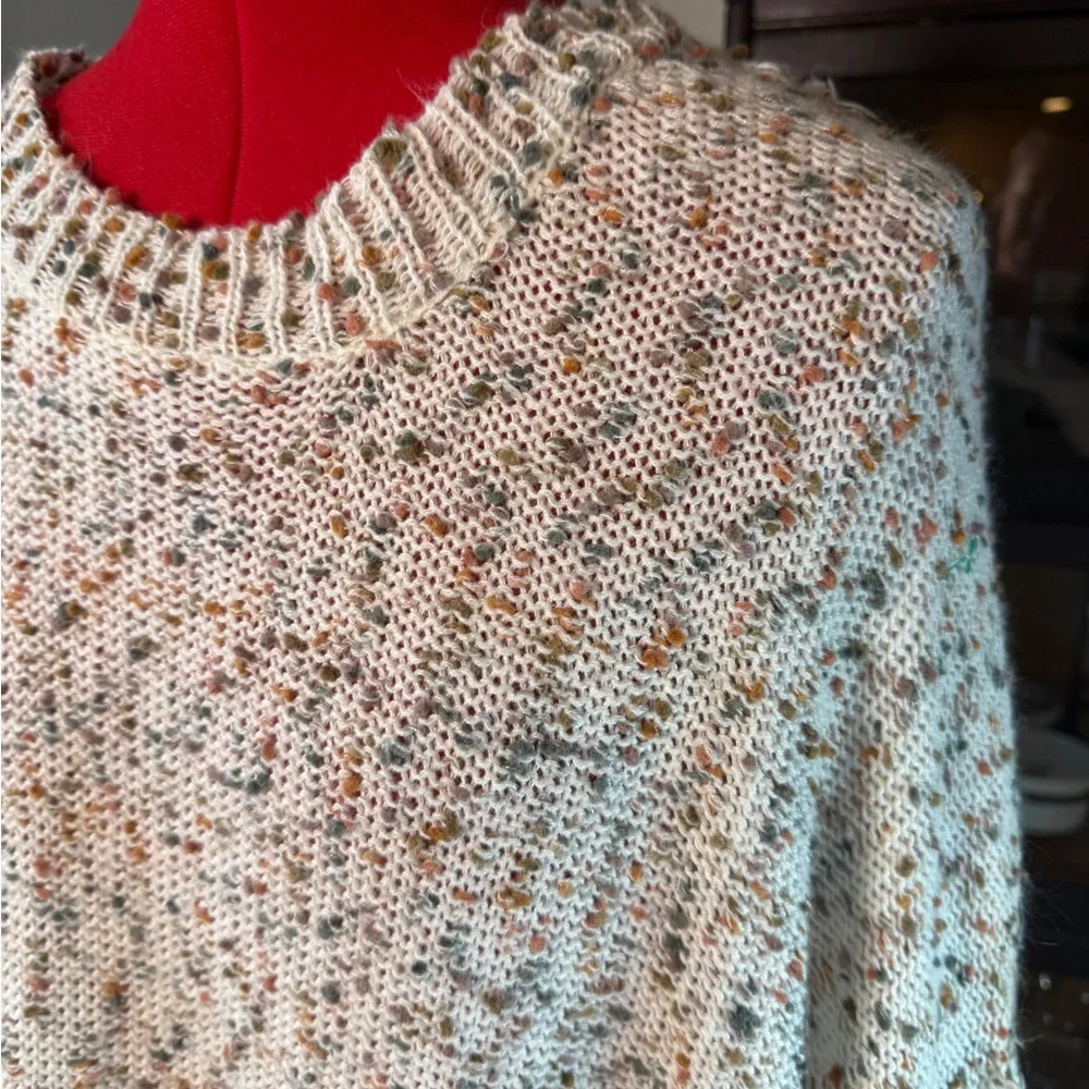 Hayden LA Oversized Chunky Knit Sweater Cream Multicolor Speckled Plus Size 2X